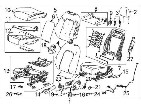 2015 Buick Encore Actuator Assembly, Front Seat Vertical Adjuster Diagram for 13584591