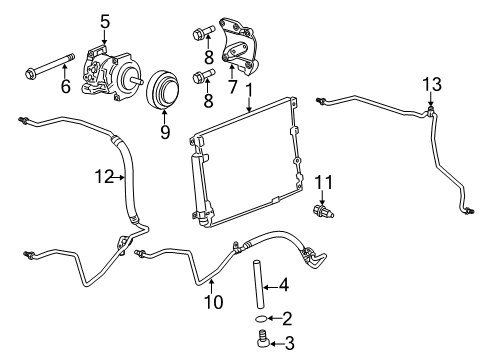 2015 Cadillac CTS A/C Condenser, Compressor & Lines Diagram