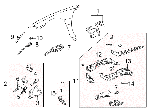 2002 Buick LeSabre Structural Components & Rails Diagram