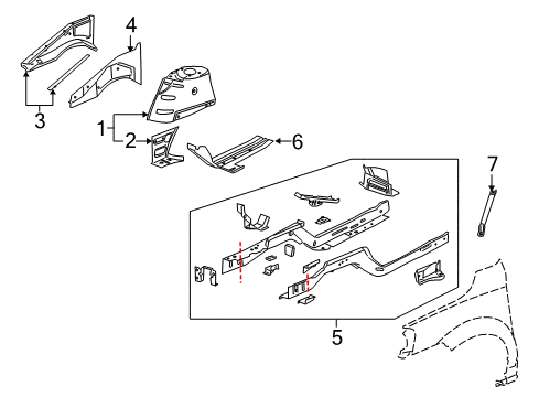 2007 Saturn Relay Structural Components & Rails Diagram