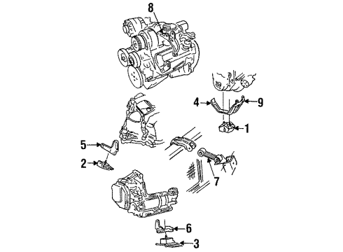 1985 Oldsmobile Cutlass Ciera Engine & Trans Mounting Diagram 4 - Thumbnail