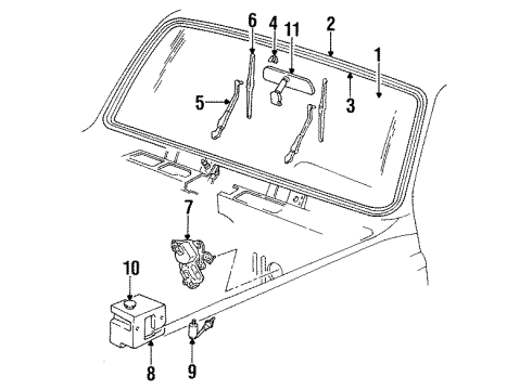 1985 GMC K2500 Wiper & Washer Components Diagram