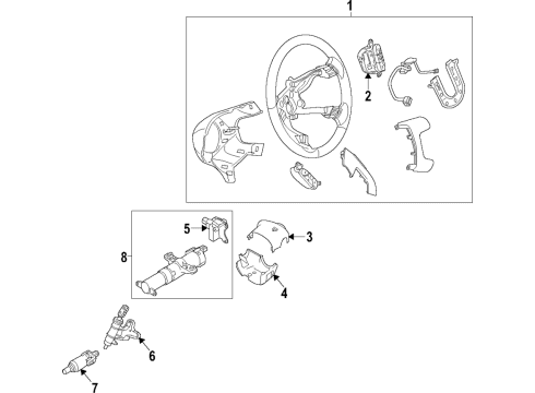 2023 Chevy Express 2500 Steering Systems, Internal Components, Shroud, Switches Diagram 1 - Thumbnail