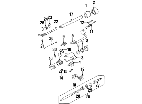 1993 GMC K1500 Housing Kit,Steering Column(W/Support) Diagram for 26076612