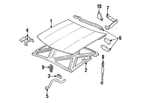 1998 Oldsmobile Regency Hood & Components, Body Diagram