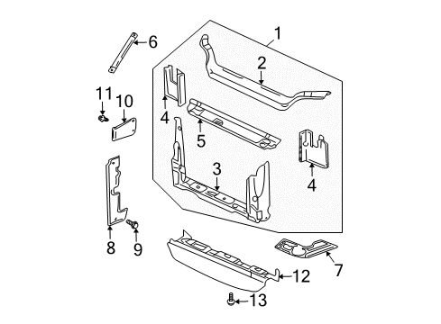 2006 Buick Rendezvous Baffle, Radiator Air Side Diagram for 15263533