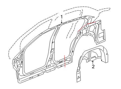 2006 Chevy Cobalt Inner Structure - Quarter Panel Diagram 2 - Thumbnail