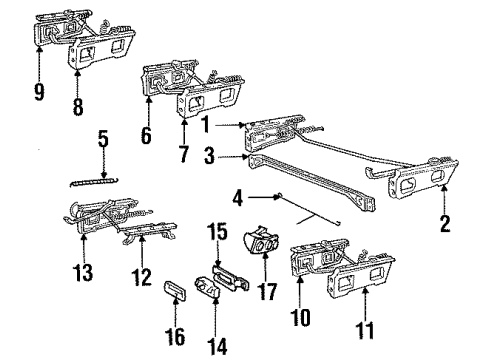 1990 Chevy K3500 Spring, Seat Adjust Return Diagram for 15552399