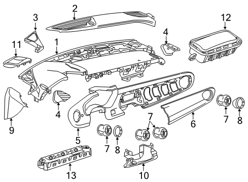 2023 Chevy Camaro Cluster & Switches, Instrument Panel Diagram 3 - Thumbnail