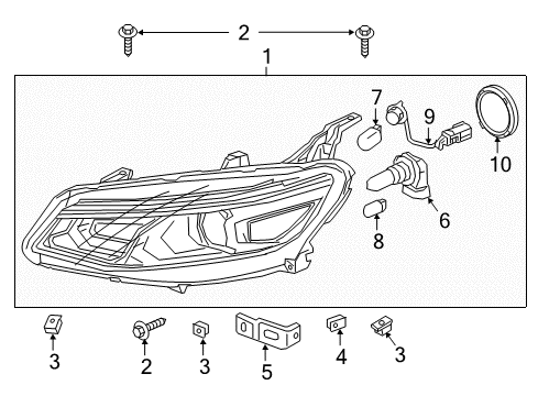 2017 Chevy Malibu Bulbs Diagram 1 - Thumbnail