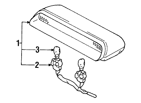 2001 Chevy Metro Socket,High Mount Stop Lamp Diagram for 91171272