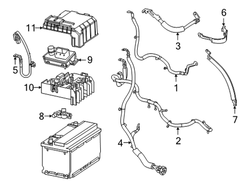 2021 Cadillac Escalade ESV Battery Cables Diagram 1 - Thumbnail