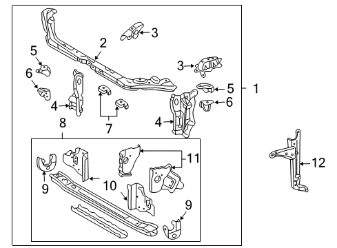 2007 Pontiac Vibe Radiator Support Diagram