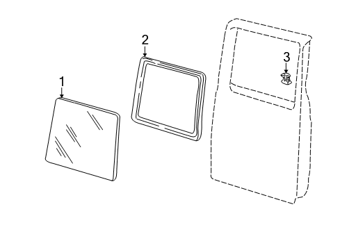 1987 GMC Safari Weatherstrip Assembly, Rear Door Window Diagram for 15763094