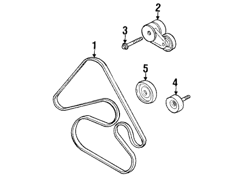 2001 Oldsmobile Aurora Belts & Pulleys, Cooling Diagram 1 - Thumbnail