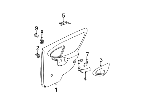 1999 Chevy Malibu TRIM, Rear Side Door Trim Diagram for 22613344