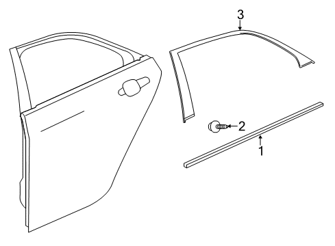 2015 Cadillac CTS Exterior Trim - Rear Door Diagram