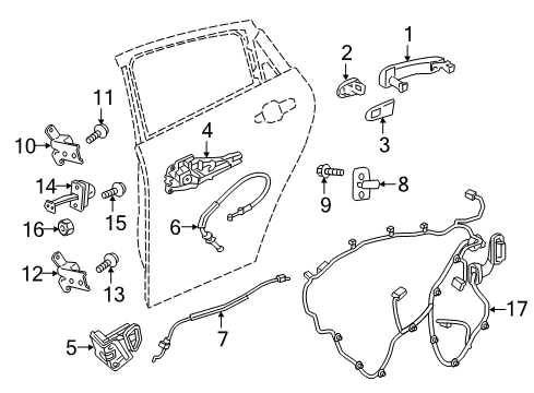 2018 Chevy Malibu Rear Side Door Window Regulator MOTOR ASSEMBLY Diagram for 84198850