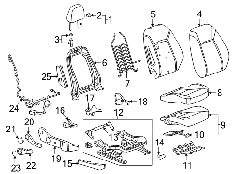 2019 Buick Regal Sportback Cover Assembly, Front Seat Cushion *Shale Diagram for 39096986