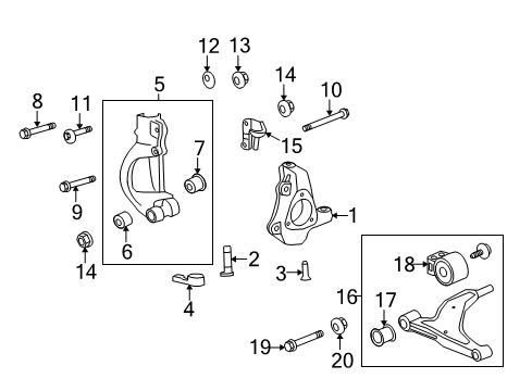 2019 Cadillac XTS Front Suspension, Control Arm, Stabilizer Bar Diagram 1 - Thumbnail