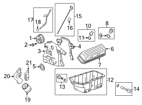 2006 Buick Lucerne Adapter Assembly, Oil Filter Diagram for 12584085