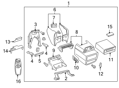 1999 Chevy Venture Bracket Asm,Video Player Upper Diagram for 88893571