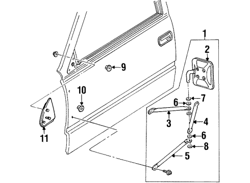 1993 Chevy K2500 Outside Mirrors Diagram 1 - Thumbnail