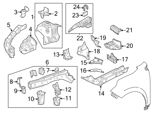 2022 Chevy Equinox Bracket, Front Brake Hose Diagram for 13393901