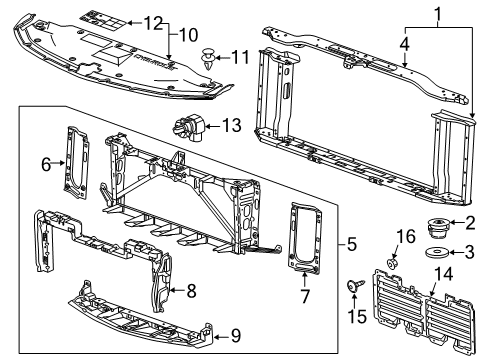 2016 Chevy Tahoe Radiator Support Diagram