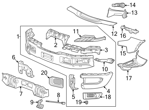 2023 Chevy Silverado 1500 BEZEL-FRT FOG LP Diagram for 85660656