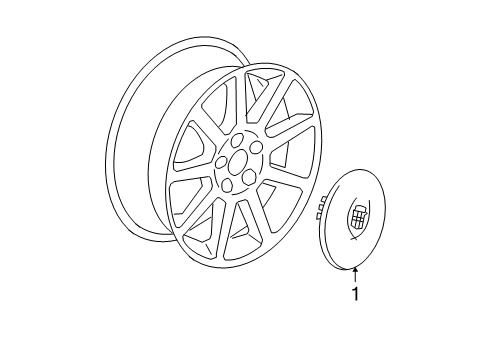 2008 Cadillac DTS Wheel Covers & Trim Diagram