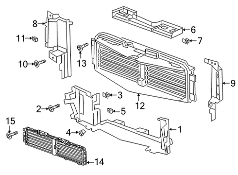 2024 Cadillac XT6 Shutter Assembly, Front Bpr Lwr Diagram for 84674470