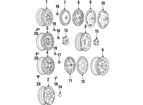 1996 Buick Skylark Wheels & Trim Diagram