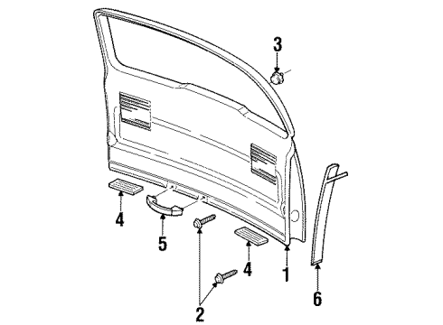 2004 Oldsmobile Silhouette Interior Trim - Lift Gate Diagram