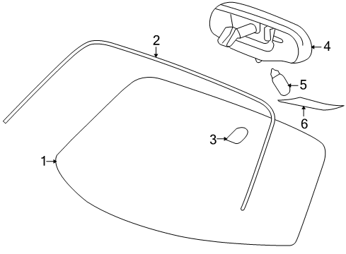 2009 Pontiac Solstice Windshield Glass Diagram