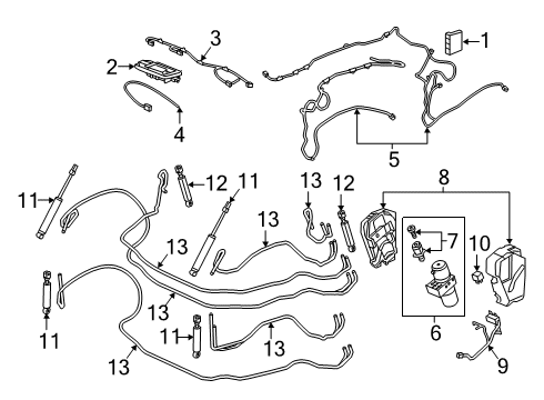 2017 Buick Cascada Cylinder Assembly, Folding Top Stowage Compartment Diagram for 13426135