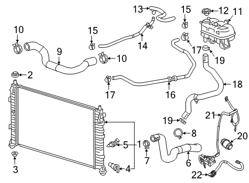 2020 Chevy Silverado 1500 Tank Assembly, Rad Surge Diagram for 84645616