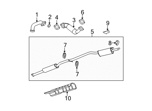 2007 Buick Lucerne Exhaust Components Diagram 1 - Thumbnail