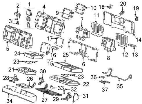 2024 Chevy Silverado 3500 HD COVER ASM-R/SEAT BK *BLACK Diagram for 86808614