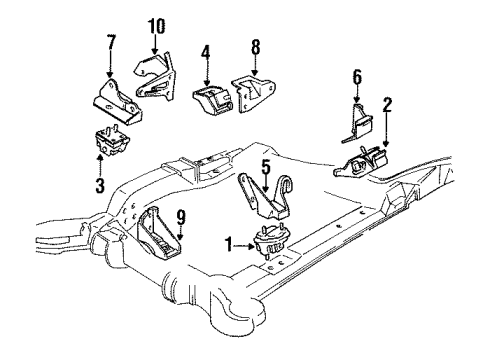 1986 Cadillac Fleetwood Brace, Engine Mount Bracket Diagram for 1633108