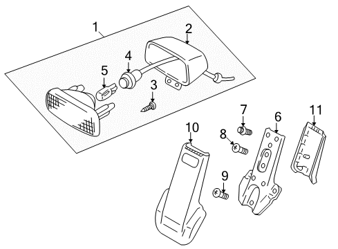 2002 Chevy Tracker Bulb,Headlamp Diagram for 16524326