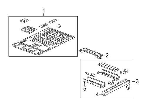 2005 Chevy Uplander Pillars, Rocker & Floor - Floor & Rails Diagram