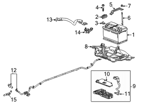 2020 Chevy Corvette Sensor Assembly, Bat (M/Func) Diagram for 13526056