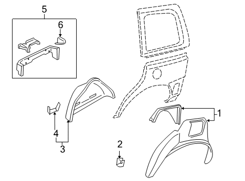 2006 Pontiac Montana Inner Structure - Side Panel Diagram