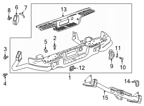 2021 Chevy Colorado Bar, Rear Bpr Imp *Black Diagram for 84886872