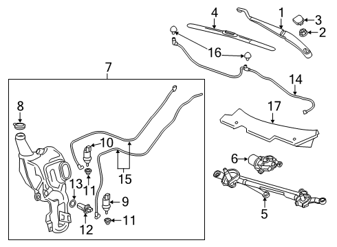 2021 Cadillac XT6 Wipers Diagram 2 - Thumbnail