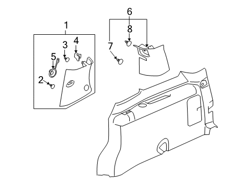 2006 Saturn Relay Interior Trim - Side Panel Diagram