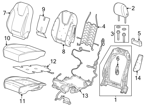 2024 Buick Encore GX Driver Seat Components Diagram