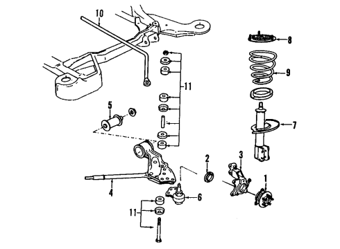 1990 Cadillac Allante Strut Asm,Front Suspension Kit Diagram for 22189452