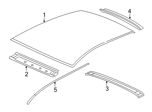 2006 Chevy Cobalt Roof & Components, Exterior Trim Diagram